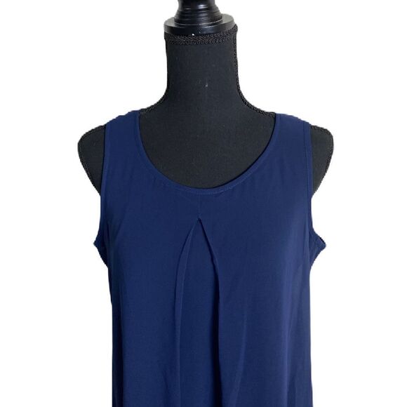 #141 AUW Navy Pleat Front Cocktail Dress - Picture 5 of 8